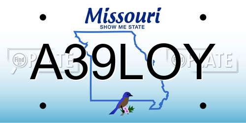 A39LOY Missouri License Plate