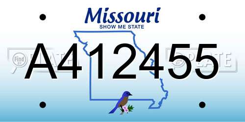 A412455 Missouri License Plate