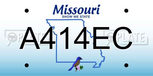 A414EC Missouri License Plate