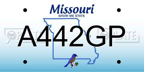 A442GP Missouri License Plate