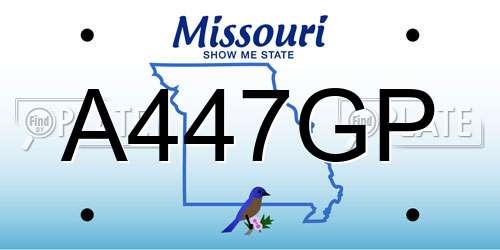 A447GP Missouri License Plate