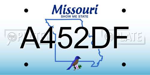 A452DF Missouri License Plate