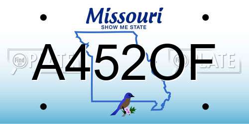 A452OF Missouri License Plate