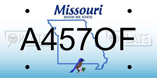 A457OF Missouri License Plate
