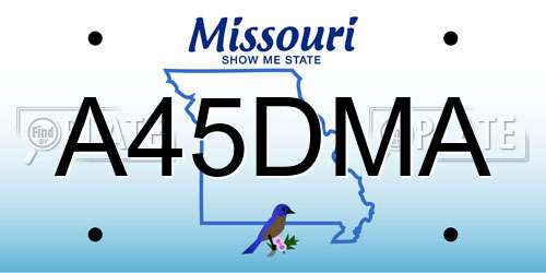 A45DMA Missouri License Plate