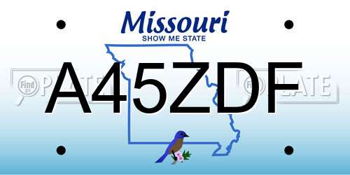 A45ZDF Missouri License Plate