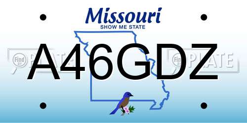 A46GDZ Missouri License Plate