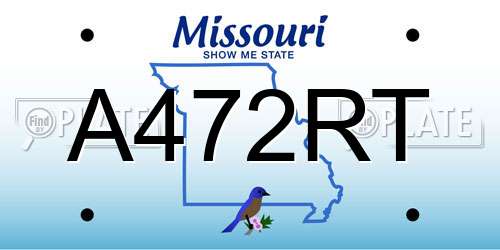A472RT Missouri License Plate