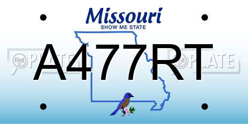 A477RT Missouri License Plate