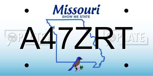 A47ZRT Missouri License Plate