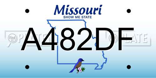 A482DF Missouri License Plate