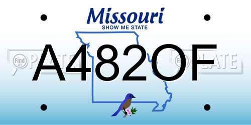 A482OF Missouri License Plate