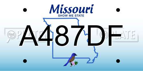 A487DF Missouri License Plate
