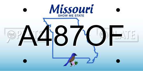A487OF Missouri License Plate