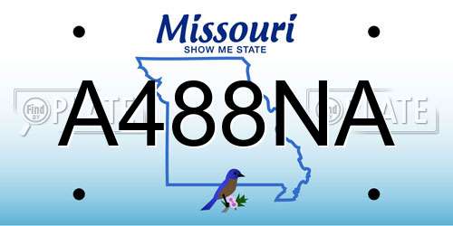 A488NA Missouri License Plate