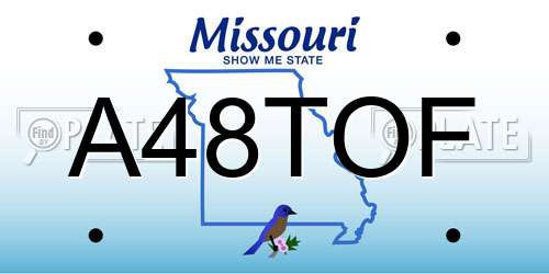 A48TOF Missouri License Plate
