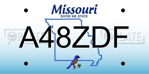 A48ZDF Missouri License Plate