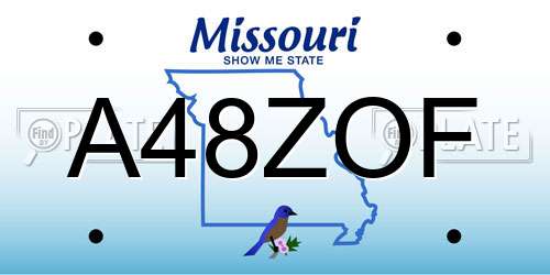 A48ZOF Missouri License Plate