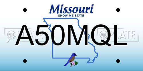A50MQL Missouri License Plate