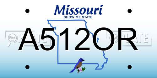 A512OR Missouri License Plate