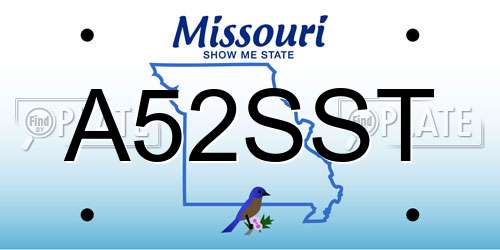 A52SST Missouri License Plate