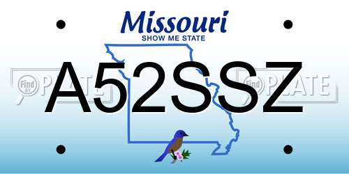 A52SSZ Missouri License Plate