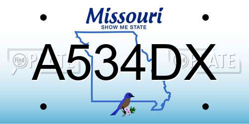 A534DX Missouri License Plate
