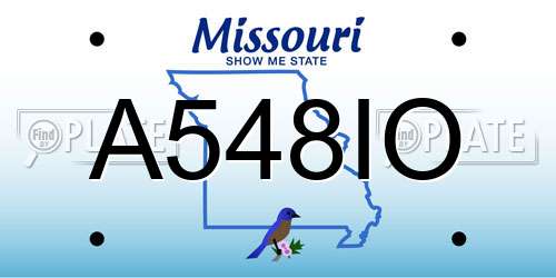 A548IO Missouri License Plate