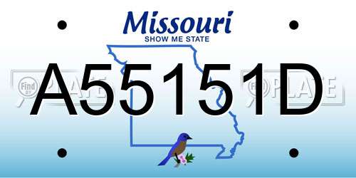 A55151D Missouri License Plate
