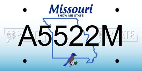 A5522M Missouri License Plate
