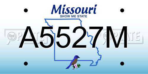 A5527M Missouri License Plate