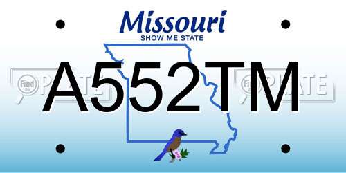 A552TM Missouri License Plate