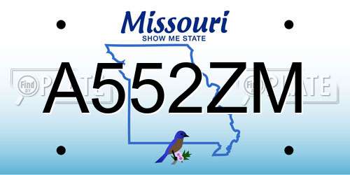A552ZM Missouri License Plate