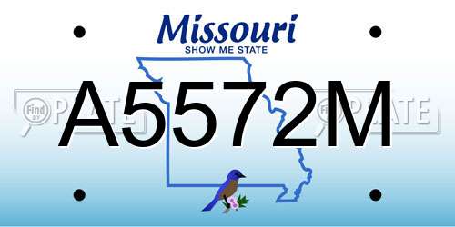 A5572M Missouri License Plate