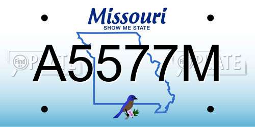 A5577M Missouri License Plate