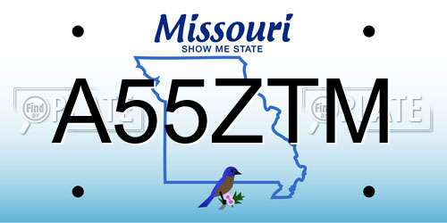 A55ZTM Missouri License Plate
