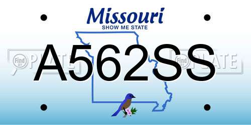 A562SS Missouri License Plate