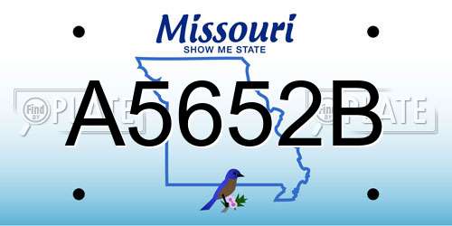 A5652B Missouri License Plate