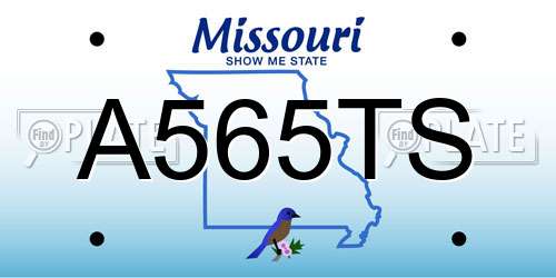 A565TS Missouri License Plate