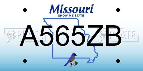 A565ZB Missouri License Plate
