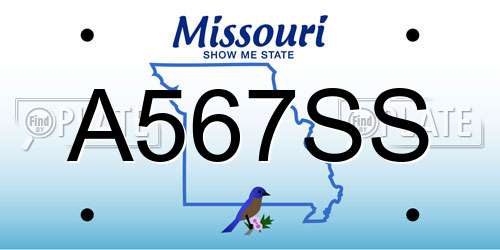 A567SS Missouri License Plate