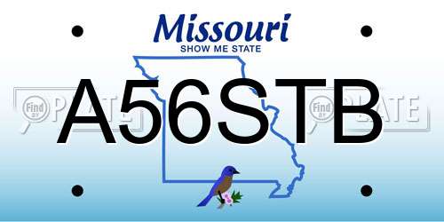A56STB Missouri License Plate