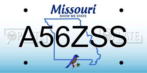 A56ZSS Missouri License Plate