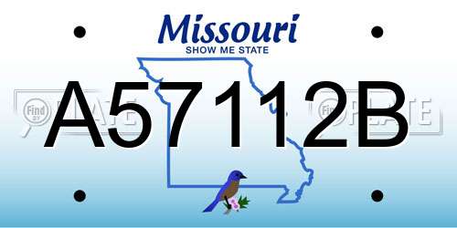 A57112B Missouri License Plate