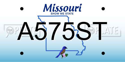A575ST Missouri License Plate