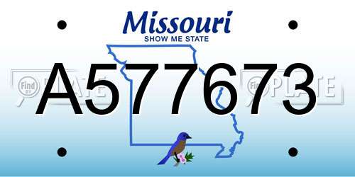 A577673 Missouri License Plate