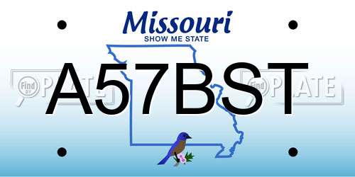 A57BST Missouri License Plate