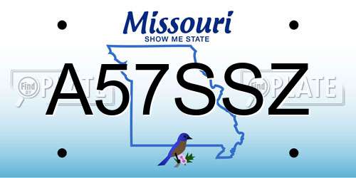 A57SSZ Missouri License Plate