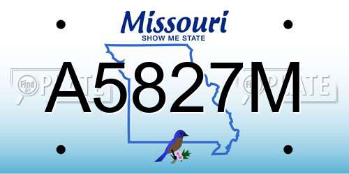 A5827M Missouri License Plate