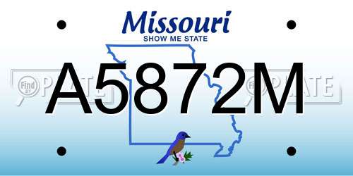 A5872M Missouri License Plate